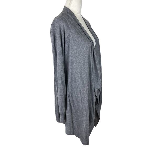 Vince Merino Wool Blend Cardigan Waterfall Open Front Sweater Gray Size Large - Picture 2 of 6